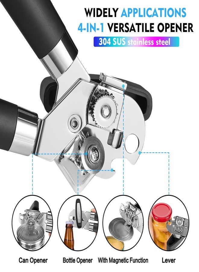 SOVARCATE Can Opener Manual Heavy Duty Multifunctional with Magnet Lift [Ergonomic Curved Handle Grip] Stainless Steel, Arthritis-Friendly, Kitchen Tool for Seniors, Kitchen Essentials, Camping, Bottle Opener - Image 3