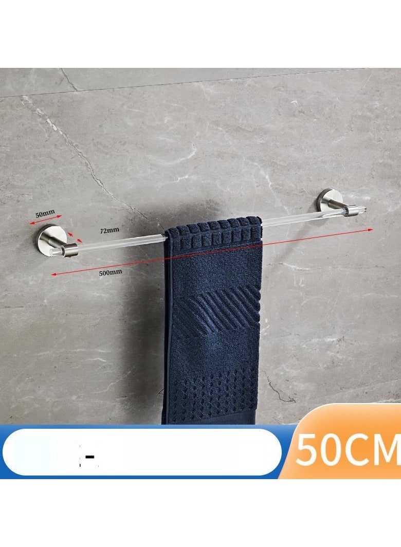 Loquat Transparent Acrylic Bathroom Towel Holder Set(50cm Polished Double Towel Bar)
