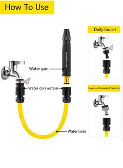 HY Fusenliang Garden Hose Nozzle Sprayer, Metal High Pressure Leak-proof Water Hose Nozzle with 3 Adjustable Spray Patterns, for CarandPet Washing, Garden Watering  - Image 3