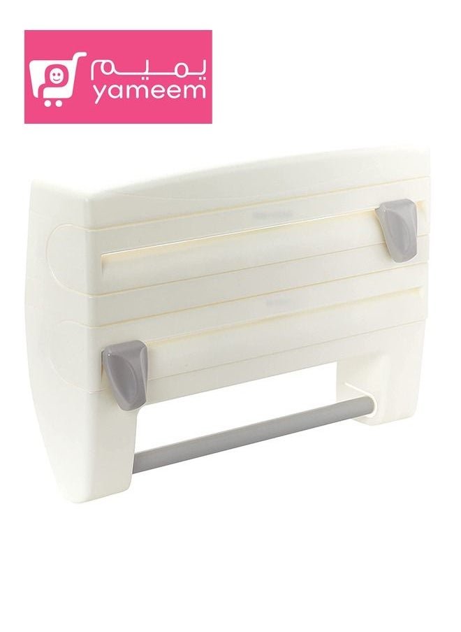 Yameem - 3-In-1 Kitchen Roll Holder Dispenser For Paper towel, Aluminium Foil, Cellophane Wrap, Cling Wrap etc - Image 1