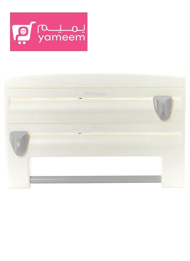 Yameem - 3-In-1 Kitchen Roll Holder Dispenser For Paper towel, Aluminium Foil, Cellophane Wrap, Cling Wrap etc - Image 1