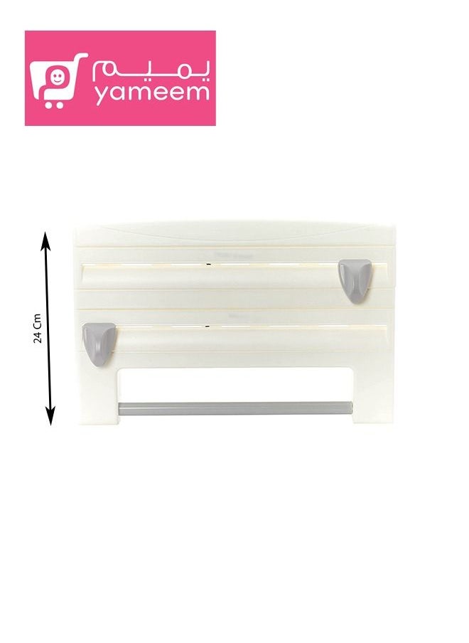 Yameem - 3-In-1 Kitchen Roll Holder Dispenser For Paper towel, Aluminium Foil, Cellophane Wrap, Cling Wrap etc - Image 1