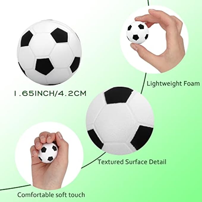 REMEL 24Pcs Mini Foam Soccer Balls Sports Stress Balls Football Stress Ball Relaxation Gadgets Fidget Stress Balls Bulk Soccer Theme Party Favors - Image 2
