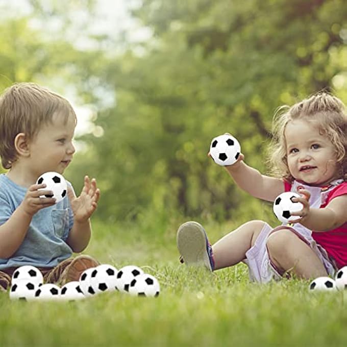REMEL 24Pcs Mini Foam Soccer Balls Sports Stress Balls Football Stress Ball Relaxation Gadgets Fidget Stress Balls Bulk Soccer Theme Party Favors - Image 4