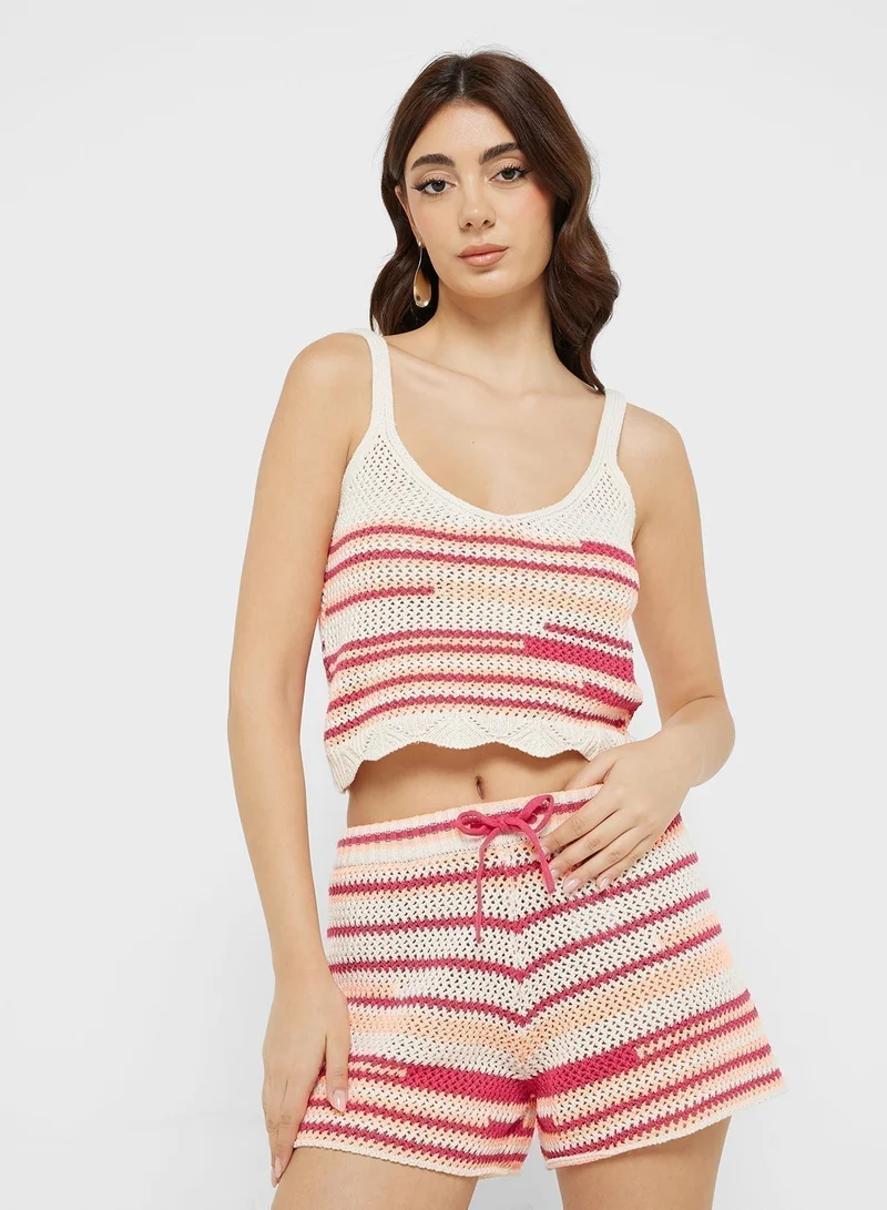 ONLY Crochet Knit Cropped Cami Top