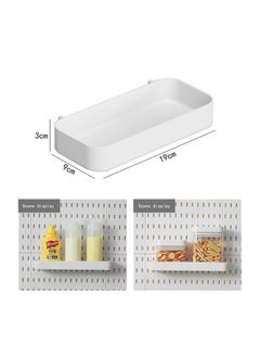 Chris.W Chris.W 2Pack Pegboard Trays Pegboard Shelf White Pegboard Bins Pegboard Box Pegboard Spice Holder(7.5"x 3.5"x 1.2")- Compatible with IKEA Skadis Pegboard  - Image 2