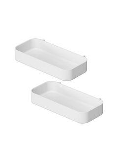 Chris.W Chris.W 2Pack Pegboard Trays Pegboard Shelf White Pegboard Bins Pegboard Box Pegboard Spice Holder(7.5"x 3.5"x 1.2")- Compatible with IKEA Skadis Pegboard  - Image 1