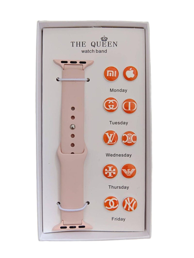 AD #10 Silicone Sport Strap Smartwatch Band Compatible with Apple Watch with Adjustable Fit Replacement Strap for Daily Wear - Image 1