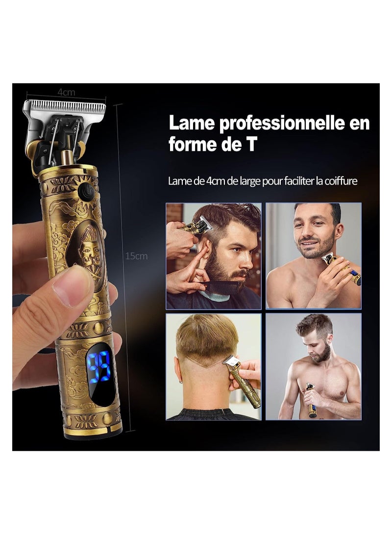 ELTRAZONE Professional Men’s Hair Trimmer, Long Hair Trimmer, Beard Trimmer, Cordless Hair Trimmer, Rechargeable, LED Display, Beard Trimmer for Men and Hairdressers. - Image 2