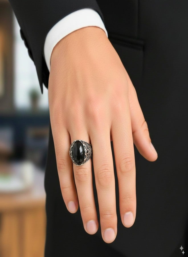 THE MEN THING Royal Series - DARK SOVEREIGN RING - Pure Stainless Steel Men’s Gold-Plated Ring – Statement Luxury Jewelry (Size : 16-17-21-22-26-27) (22) - Image 2