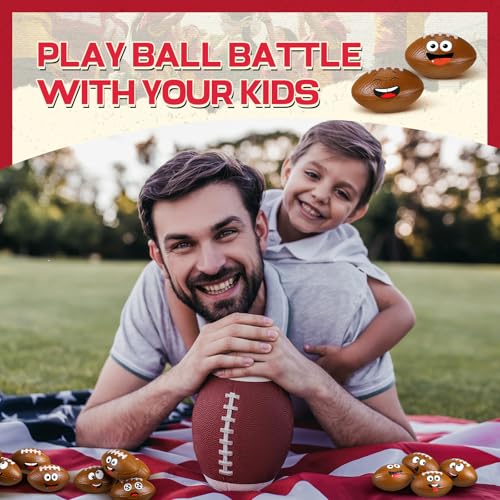 Arrowbash 12 Pcs Mini Face Stress Balls for Boys Girls Sport Funny Face Squeeze Foam Balls for Stress and Anxiety Relief for Party Favors Birthday Gift DecorationFootball - Image 5