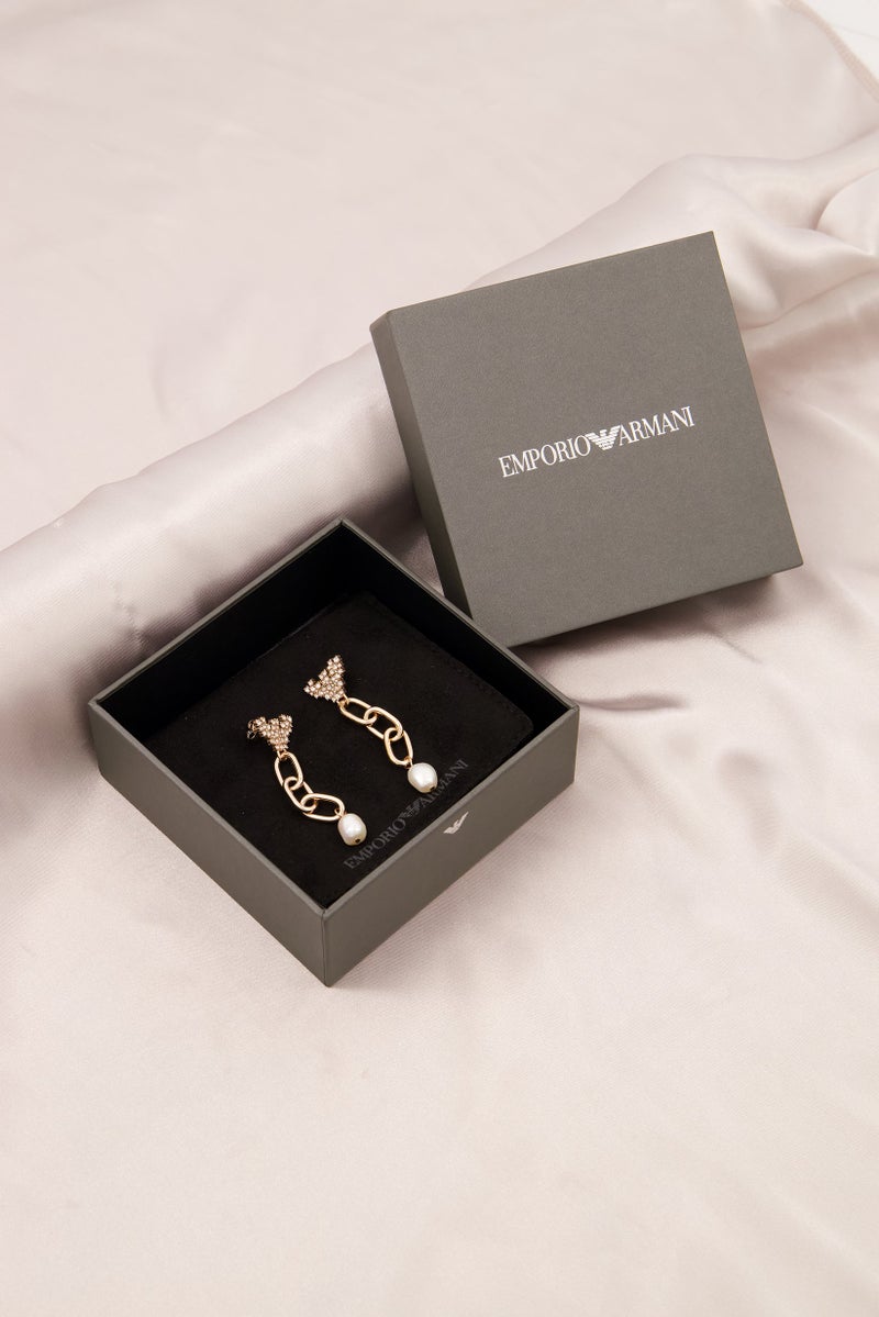 EMPORIO ARMANI Women Fashion EGS2964221 Pearl Earrings,  Rose Gold  - Image 1