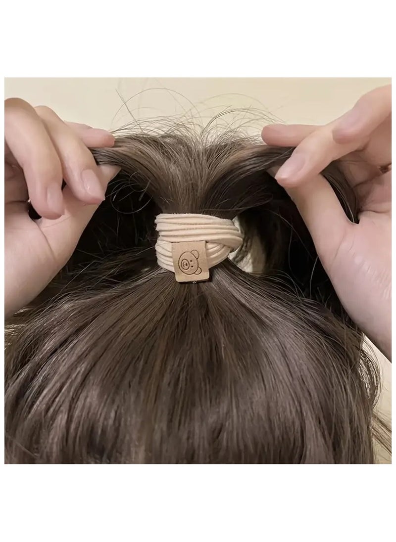 Generic - A Set Of 10 Lightweight Hair Ties For Daily Use, Suitable For All Ages With A Cute Bear Face Design. - Image 1