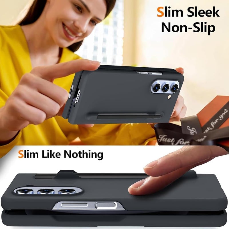 KASTWAVE Case for Galaxy Z Fold 6 with S Pen Holder, Replacement Slim S Pen Included, Shockproof Phone Cover Built-in Stylus Slot Lightweight & Slim fit for Galaxy Z Fold6 (Black) - Image 3