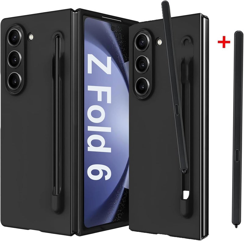 KASTWAVE Case for Galaxy Z Fold 6 with S Pen Holder, Replacement Slim S Pen Included, Shockproof Phone Cover Built-in Stylus Slot Lightweight & Slim fit for Galaxy Z Fold6 (Black) - Image 1