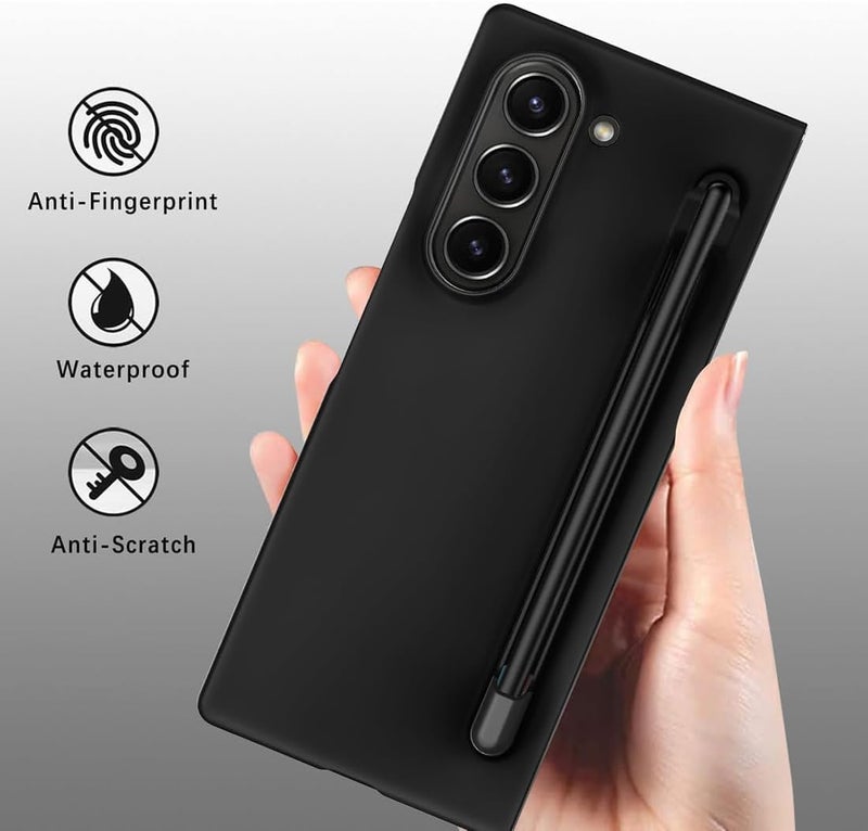 KASTWAVE Case for Galaxy Z Fold 6 with S Pen Holder, Replacement Slim S Pen Included, Shockproof Phone Cover Built-in Stylus Slot Lightweight & Slim fit for Galaxy Z Fold6 (Black) - Image 4