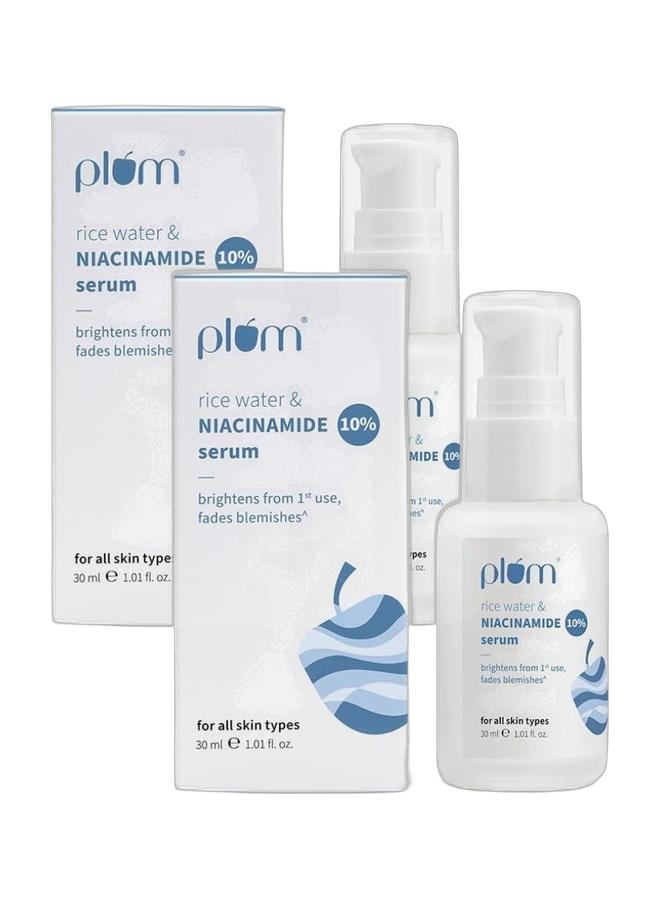 Plum 10% Niacinamide Face Serum with Rice Water 30 ml Bundle - Image 1