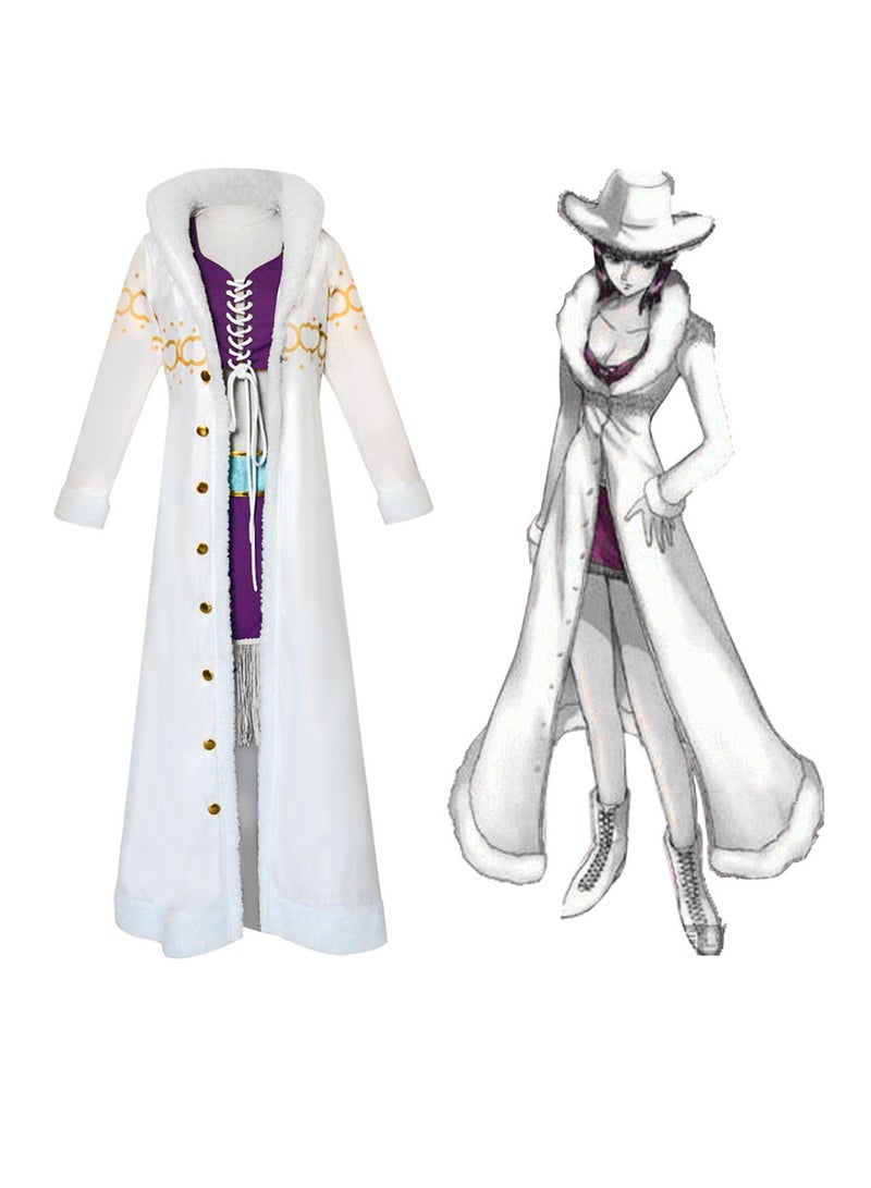 One piece Robin cos suit fur collar jacket one piece Nico Robin cosplay costume stage dress up costume  - Image 3