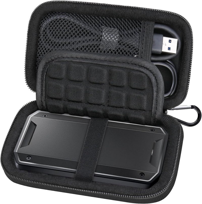 لاكدو حقيبة حمل القرص الصلب لمحرك أقراص الحالة الصلبة SanDisk Professional PRO-G40 SSD بسعات 1 تيرابايت و2 تيرابايت و4 تيرابايت USB-C خارجي، مصنوعة من مادة EVA مقاومة للصدمات ومقاومة للماء، حقيبة سفر تخزين، أسود+أسود - Image 1