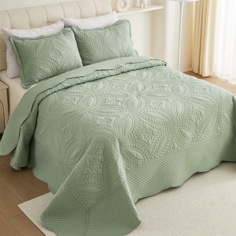Cmfshape cmfshape كبير الحجم كينغ سرير 120 "" x120 "" 3 قطع كاليفورنيا كينغ لحاف خفيفة الوزن الحكي  - Image 1
