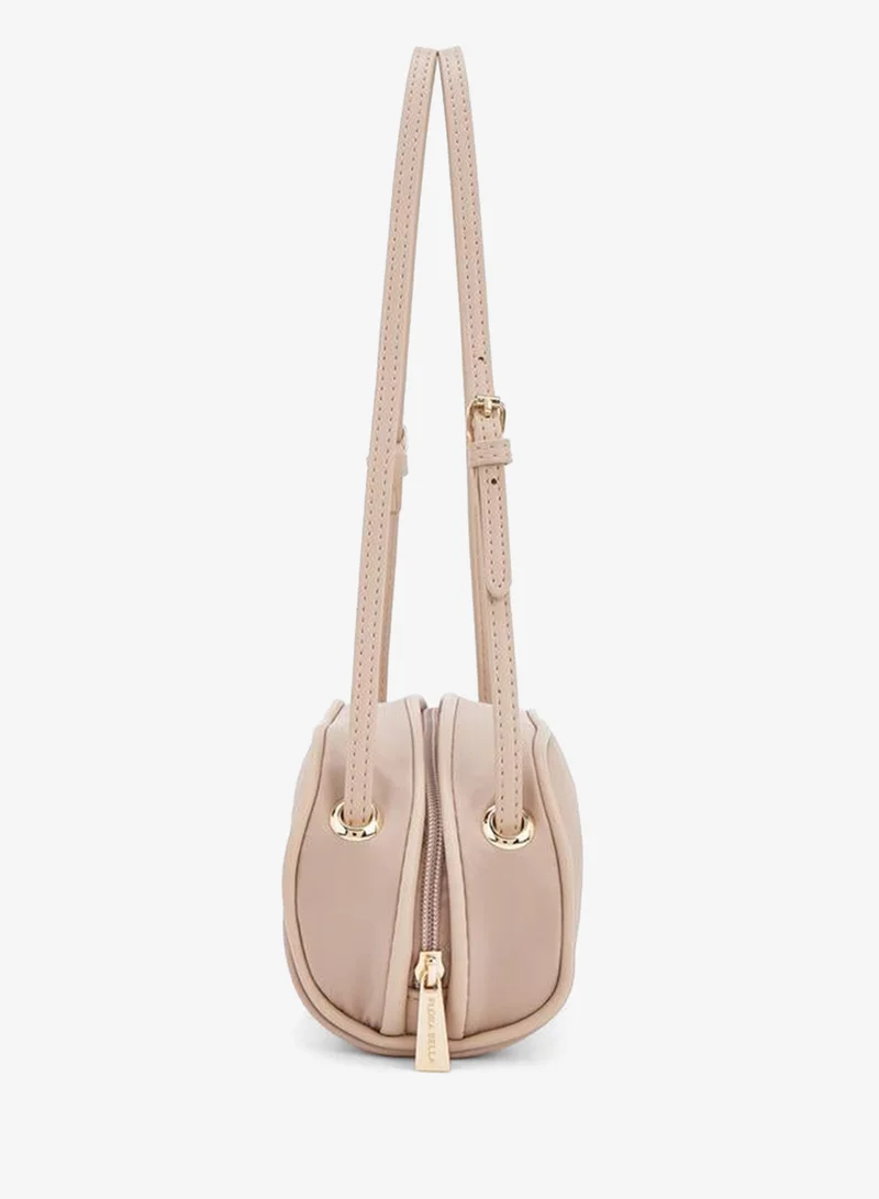 Flora Bella By Shoexpress NUDE Textured Shoulder Bag With Zip Closure for Women | Best Price UAE