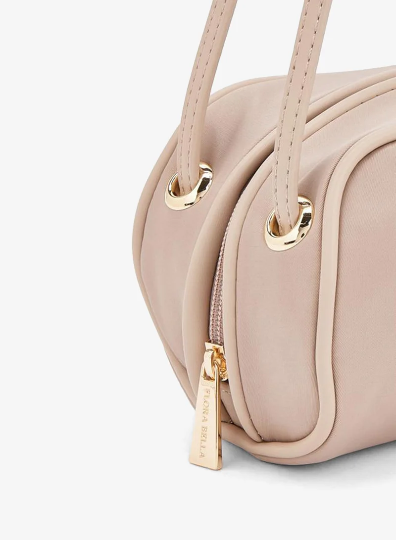 Flora Bella By Shoexpress NUDE Textured Shoulder Bag With Zip Closure for Women | Best Price UAE