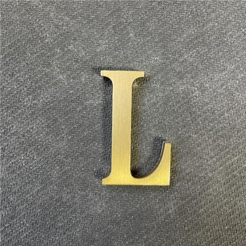 BWRMHME 1.77 Inch Height Self Adhesive Solid Brass English Letters 4.5CM Wall sticker Gold Mail Box Numbers House Address Numbers Shop Studio Name DIY Combination For Wall Home Decor Hardware (Letter L) - Image 2