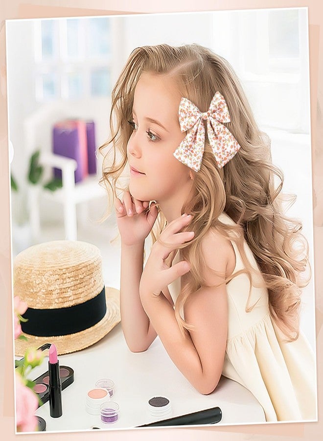 obeoby 8 PCS Toddlers Hair Bows, Handmade 5" Hair Clips for Girls, Hair Accessories for Toddler Baby Girl Kids School Parties Christmas Gifts Stocking Stuffers (Fancy Design) - Image 4