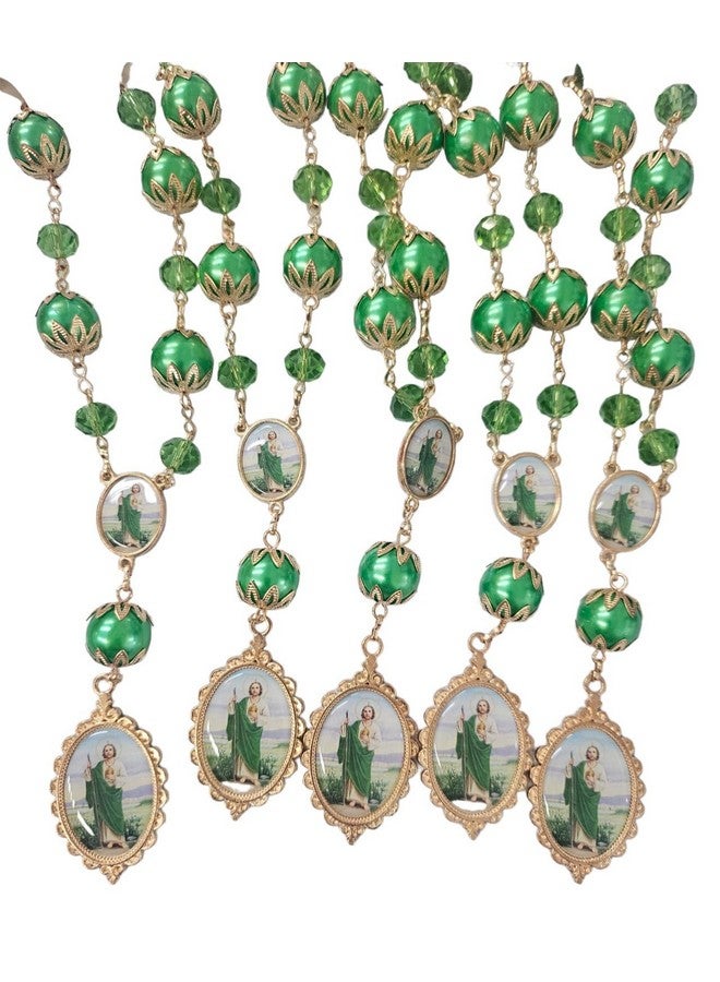 CLGIFT Bulk 12 Pc Crystal Saint Jude Car Auto Rosary with Gift Bag Perfect for First Communions , Baptism , Wedding Shower /Religious Gift / - Image 2