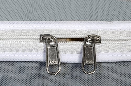 HomeStrap set of 2 Non-woven Long Underbed Storage Organizer/Blanket Cover Bag with Transparent Window Side & Front Handle for Quilt, Clothes (Grey, Rectangular)(Featured on Shark Tank) - Image 4