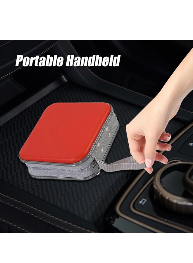 حافظة أقراص مضغوطة، حامل أقراص DVD من البلاستيك الصلب بسعة 40 قرصًا، حقيبة محمولة بسحاب للأقراص للاستخدام في السيارة والمنزل والسفر، صندوق حماية عالمي لتخزين أقراص DVD كبير الحجم - Image 4