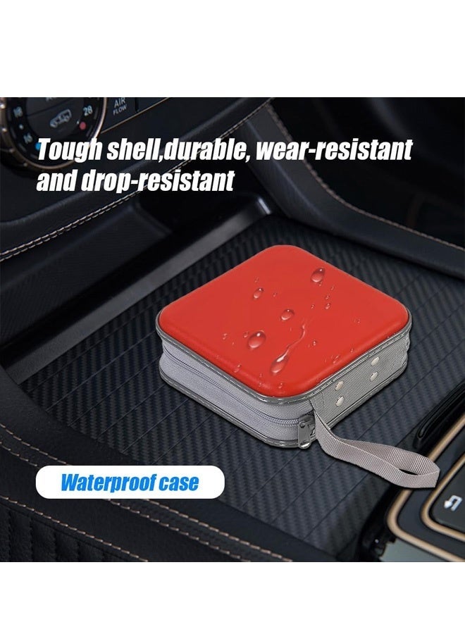 حافظة أقراص مضغوطة، حامل أقراص DVD من البلاستيك الصلب بسعة 40 قرصًا، حقيبة محمولة بسحاب للأقراص للاستخدام في السيارة والمنزل والسفر، صندوق حماية عالمي لتخزين أقراص DVD كبير الحجم - Image 3