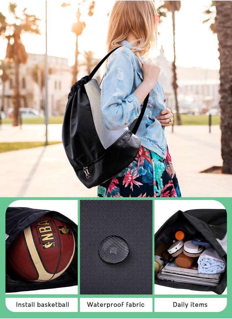 URbazaar Sports Drawstring Backpack - String Swim Gym Bag with Shoes Compartment and Wet Proof Pocket for Women&Men  - Image 5