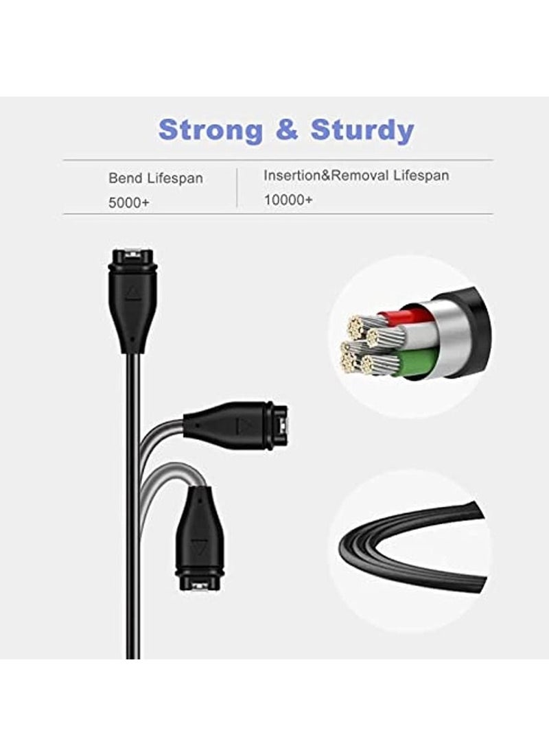 OIMG شاحن USB بديل للساعة كابل شحن 1 متر لـ Garmin Vivoactive 3 4 4S Fenix 7 7X 6 6S Pro 5 5X Plus Forerunner 955 935 945 Vivomove 3 3S Vivosport Venu Sq/Instinct 2 2S  - Image 4