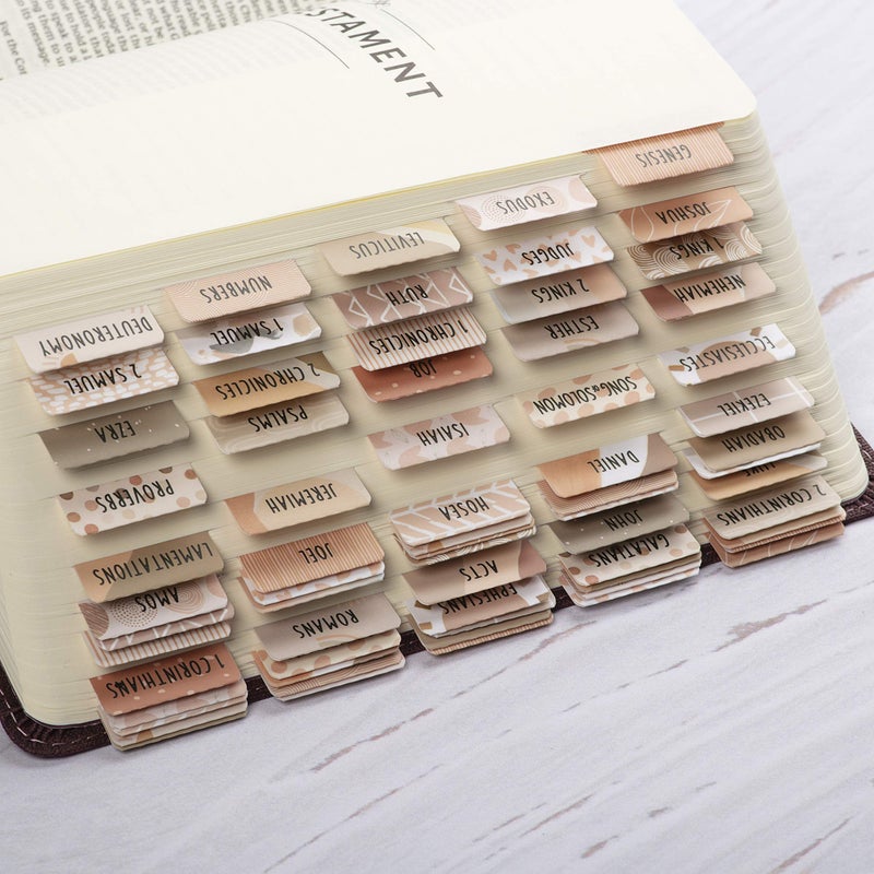 DiverseBee Laminated Bible Tabs (Large Print, Easy to Read), Bible Journaling Supplies, Bible Book Tabs, Christian Gift, 66 Bible Tabs Old and New Testament, Includes 11 Blank Tabs - Cappuccino Theme - Image 4