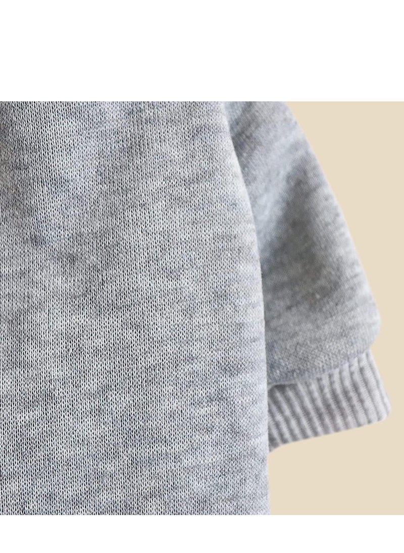 Najwa Cat Sweaters Shirts for Cats - Hairless Cat Cotton Tshirts Pet Clothes - Pullover Kitten T-Shirts with Sleeves - Cats & Small Dogs Apparel (Light Grey, Medium)  - Image 3