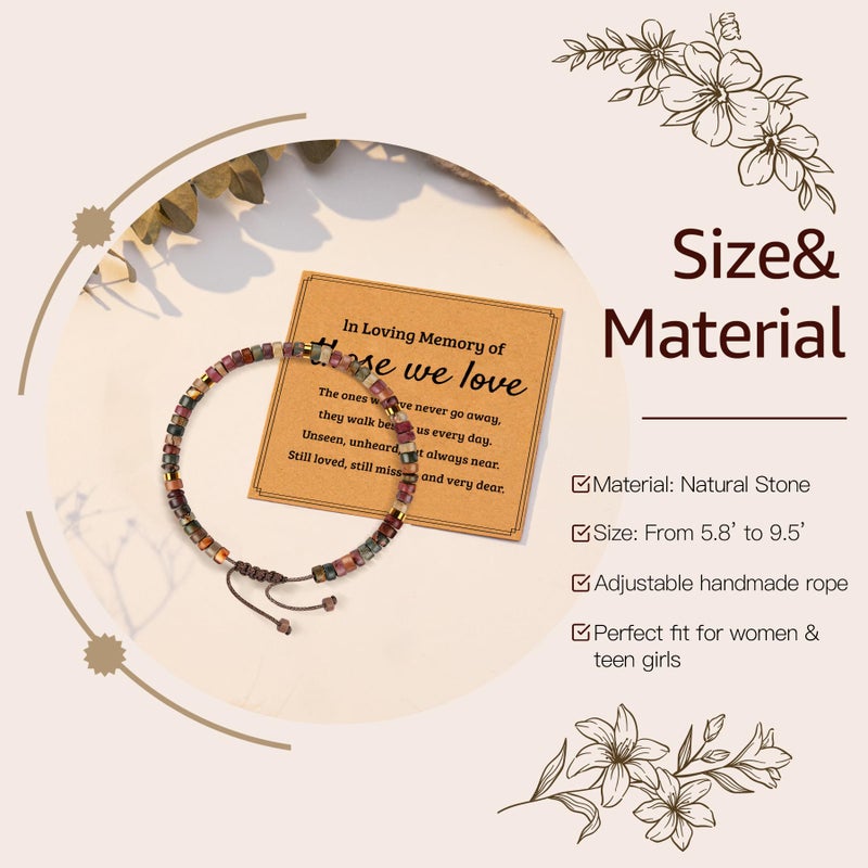 AGOT Sympathy Gifts for Loss of Loved One: Natural Red Creek Jasper Stone Bracelet as Memorial Bereavement Condolence Funeral Gifts - In Memory of Grand parents Mom Dad Son Husband Miscarriage - Image 5