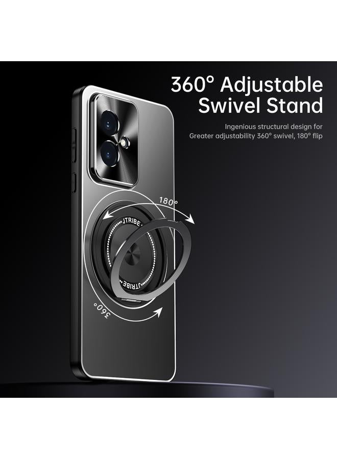 زبون جراب هاتف Honor 200 مع حامل دوار معدني غير لامع - Image 4