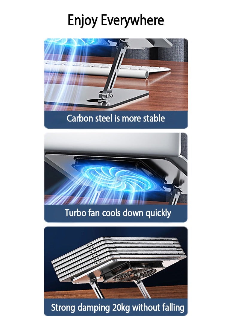 Laptop Cooling Pad – Gaming Notebook Cooler for Desk and Lap Use, with Fan Stand and Built-in Phone Holder,Notebook Cooler.
