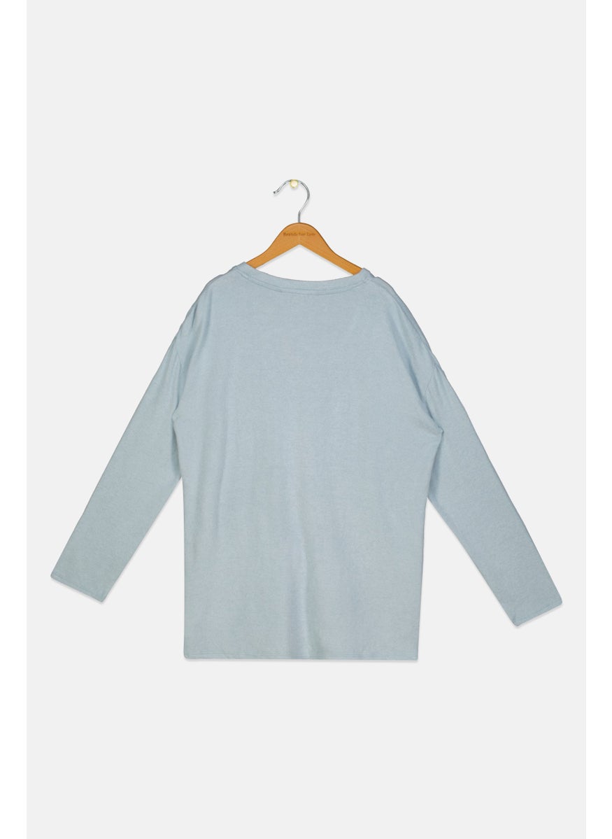 Rumi + Ryder - Kids Girl Knitted Cardigan, Sage Blue - Image 1
