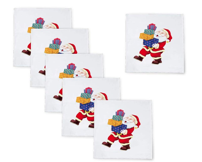 Khakee Christmas Theme Silk Napkins 10x 10Pack of 6