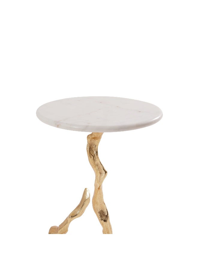 Pan Home Exeter Accent Table Marble - White And Gold - Image 2