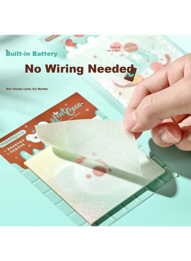 Masmarcu Morning Light Mint Cocoa Crystal Flash Sticky Notes High-value Convenient Label Sticky Notes Memo Paper Student Note Stickers 30 Sheets 1 Book Random Ys0396 - Image 4