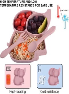 Gonice Silicone Baby Feeding Set, 9 Piece Baby Led Weaning Supplies, Baby Toddler Bib Cup Divided Plate and Bowl Self Feeding Spoons Dish Set, Baby Eating Utensils, Toddler Feeding Supplies  - Image 4