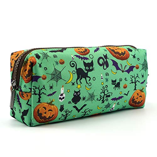LParkin Halloween Canvas Pencil Case Pen Bag Pouch Stationary Case Makeup Cosmetic Bag - Image 1