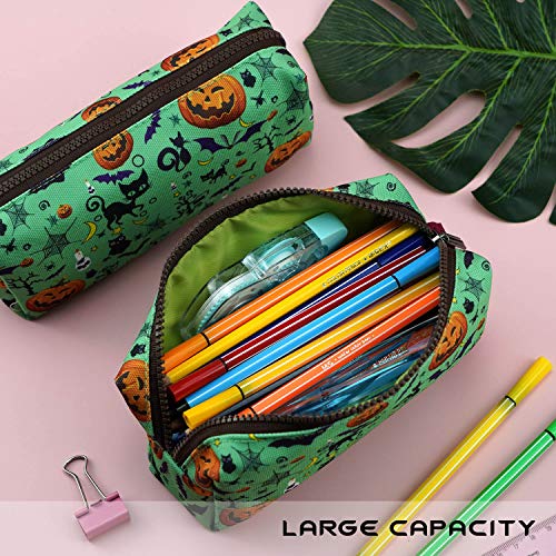 LParkin Halloween Canvas Pencil Case Pen Bag Pouch Stationary Case Makeup Cosmetic Bag - Image 3