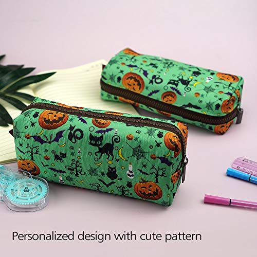 LParkin Halloween Canvas Pencil Case Pen Bag Pouch Stationary Case Makeup Cosmetic Bag - Image 5
