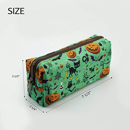 LParkin Halloween Canvas Pencil Case Pen Bag Pouch Stationary Case Makeup Cosmetic Bag - Image 2