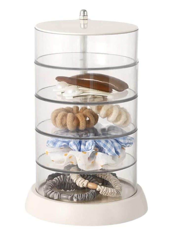 Clear Rotable Box,5-Layer Jewelry Storage Box With Lid, Easy Classify Storage by Layer Box for Hair Accessories  Beauty Supplies Earrings Necklaces Bracelets  - Image 5
