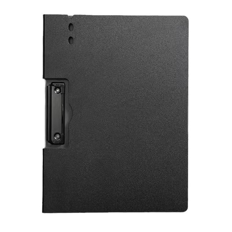 File Cover Folder Clipboard, Profile Clip File Folder, 360 Degree Flip Writing Pad, PP File Clipboard for A4 and Letter Size Business, Office, School Papers - Vertical, Black
